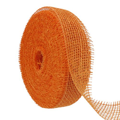 Fita de juta, laranja claro, 5 cm de largura, 40 m de comprimento. comprar | Floristik24.pt