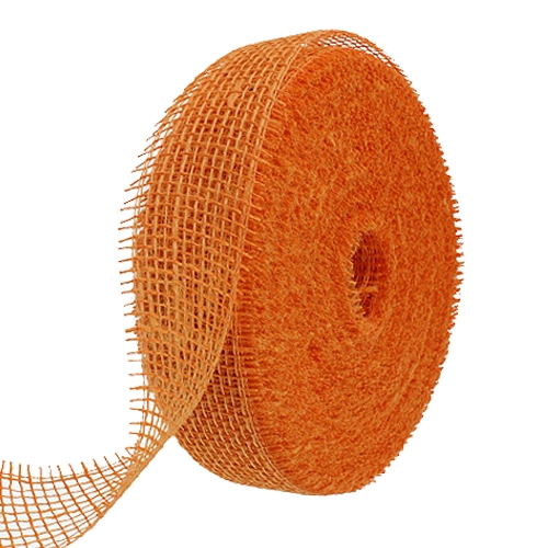 Floristik24 Fita de juta laranja claro 5cm 40m