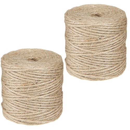 Itens Fio de juta, cordão de juta, rolo natural de 3 mm com 100 m × 2 peças