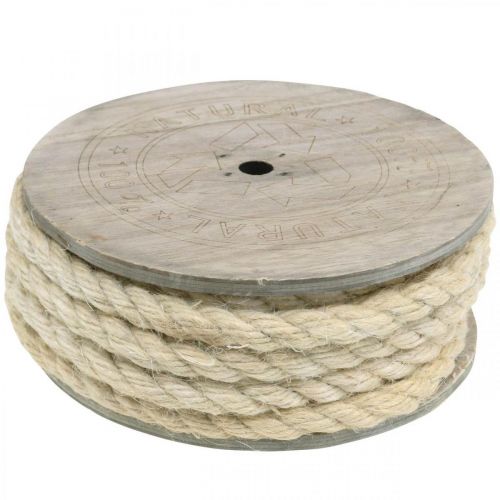 Floristik24 Cordão de juta cordão de decoração creme feito de fibra natural de juta 8mm 7m