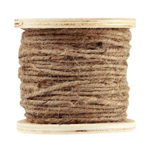 Fita de juta com cordão de juta em carretel de madeira decoração de juta natural 130g