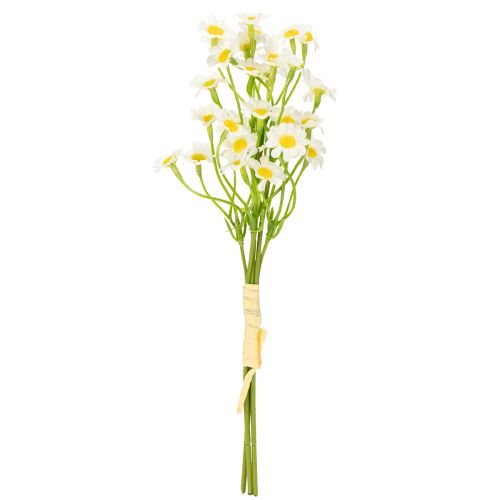 Itens Camomila artificial em buquê para decoração natural e prática, 28 cm, 3 peças.