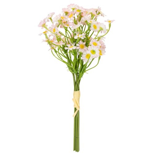 Itens Buquê artificial de camomila para decoração de casa alegre e fácil de cuidar, 28 cm, 3 peças.
