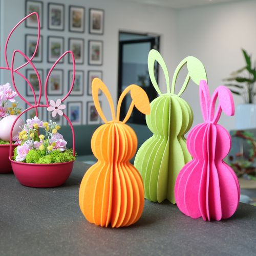 Itens Coelho decorativo de feltro para pendurar, perfeito para decoração de primavera, 20 cm, 4 peças