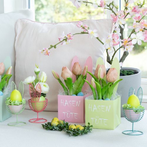 Itens Coelho de arame como objeto decorativo vazado para ideias modernas de primavera e Páscoa, 16 cm, 3 peças