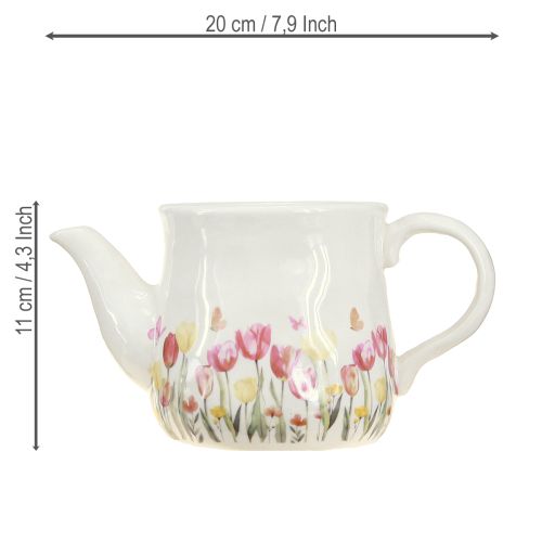 Itens Jarra de cerâmica com motivo floral para dar um toque primaveril à sala de estar. 20 cm