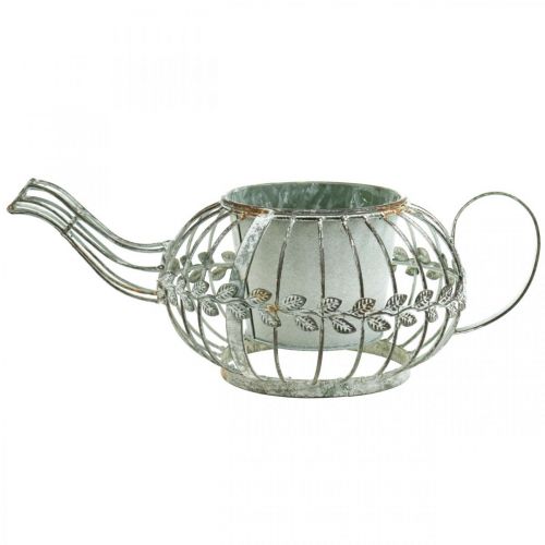 Floristik24 Vaso de café decorativo vaso de metal para plantar L15,5cm Ø11,8cm