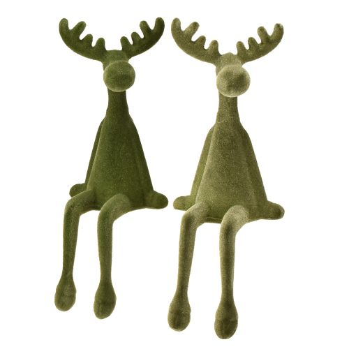 Elk Decorativo Borda Sitter Verde H31cm 2 peças