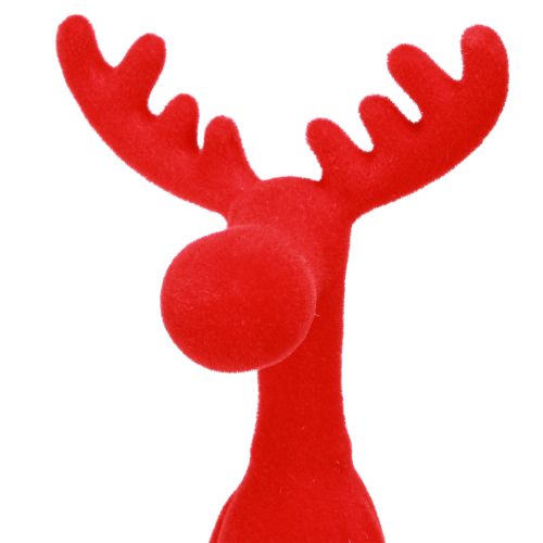 Itens Banco Edge Decoração de Natal Flocado de Alce 31cm Vermelho 3 peças