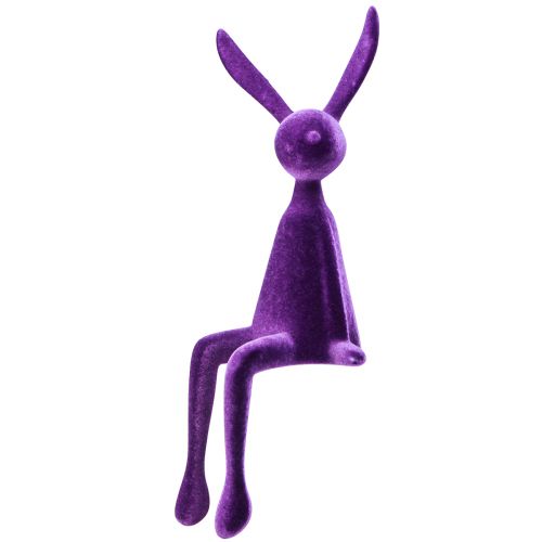Floristik24 Edge Sitter Bunny Easter Bunny Flocked Roxo – 2ª Escolha – Lilás 36cm 3 pcs