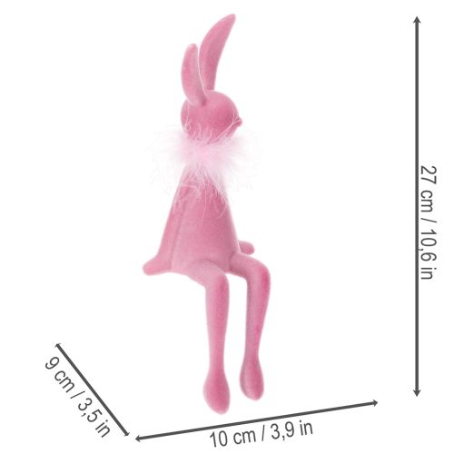 Itens Estatueta de coelho da Páscoa com estola de penas, para decoração de prateleira, figura decorativa de Páscoa, 27 cm, 2 peças