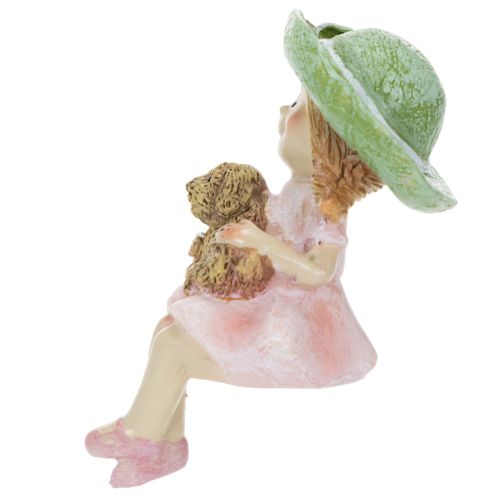 Enfeite de prateleira Menina sorridente com cachorro Ø4,5cm A9,5cm | Floristik24.pt