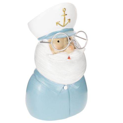 Estatueta de capitão, decoração marítima com óculos e chapéu, 16 cm