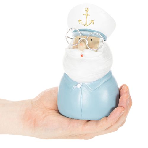 Estatueta de capitão, decoração marítima com óculos e chapéu, 16 cm | Floristik24.pt