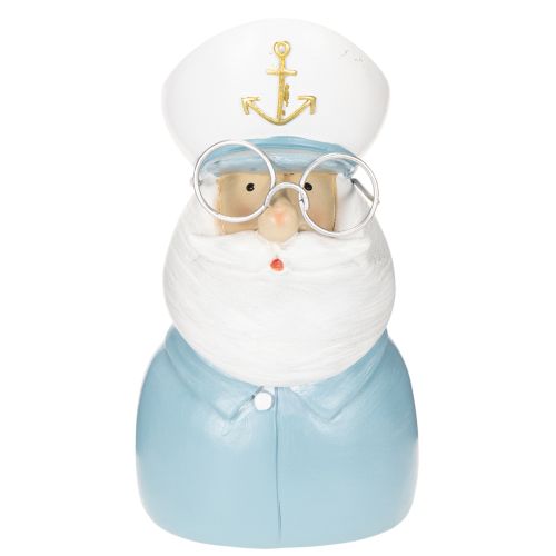 Estatueta de capitão, decoração marítima com óculos e chapéu, 16 cm | Floristik24.pt