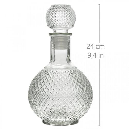 Floristik24 Jarra de uísque com tampa jarra de vidro H24cm