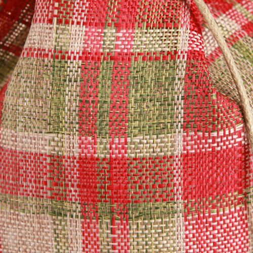 Floristik24 Saco de presente xadrez tecido rena de Natal 22×28cm 5 un