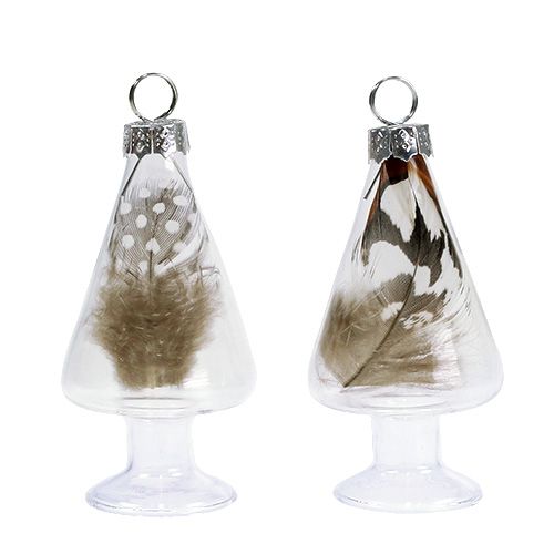 Floristik24 Porta-cartões de vidro com mola 4cm x 8cm transparente 2pcs