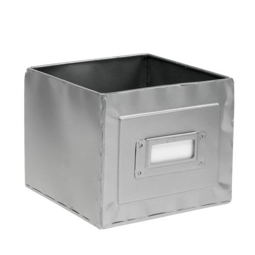 Floristik24 Floreira caixa de metal com letreiro 12x12x10,5cm