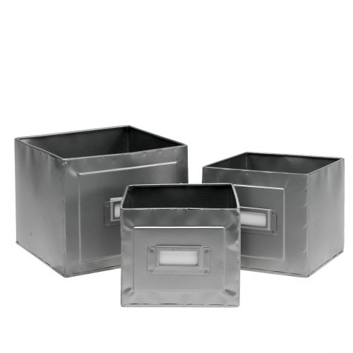 Caixa de floreira com floreira de placa conjunto de 3 de metal