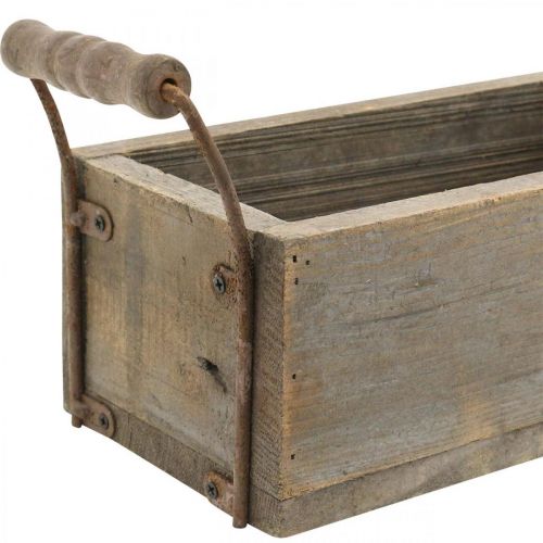 Floristik24 Floreira, caixa decorativa, caixa de madeira com alças, caixa de artesanato Shabby Chic L25cm A10cm