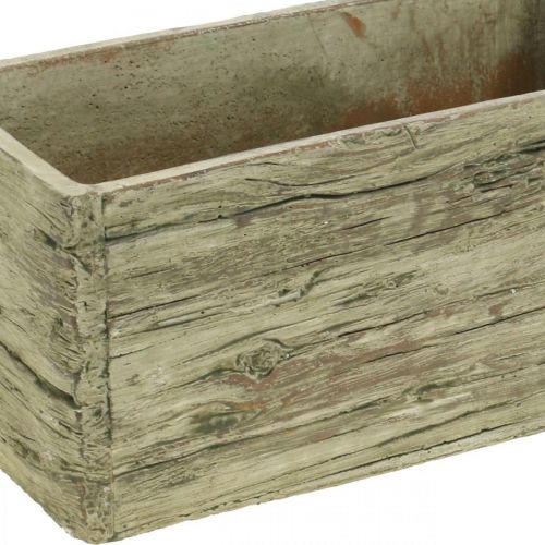Itens Caixa de planta concreto retangular madeira olhar marrom 23×10.5cm H11cm