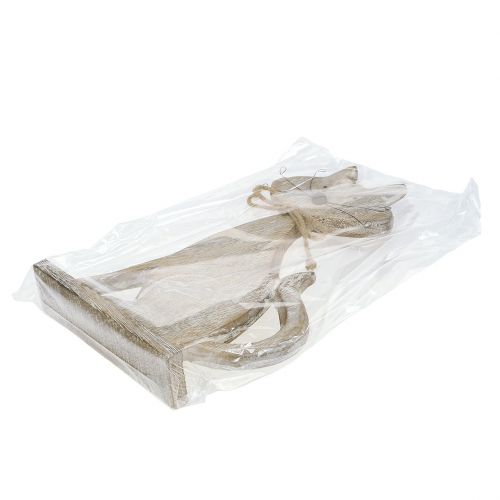 Floristik24 Figura de madeira gato natureza, branco 37cm