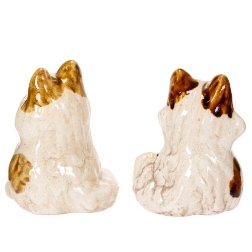 Itens Conjunto de 4 estatuetas decorativas de gatos em cerâmica, figuras divertidas de animais para decoração de sala de estar, 8 cm.