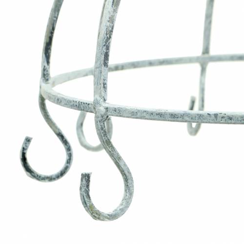 Floristik24 Cabide de cozinha coroa de metal branco antigo Ø22cm H28cm