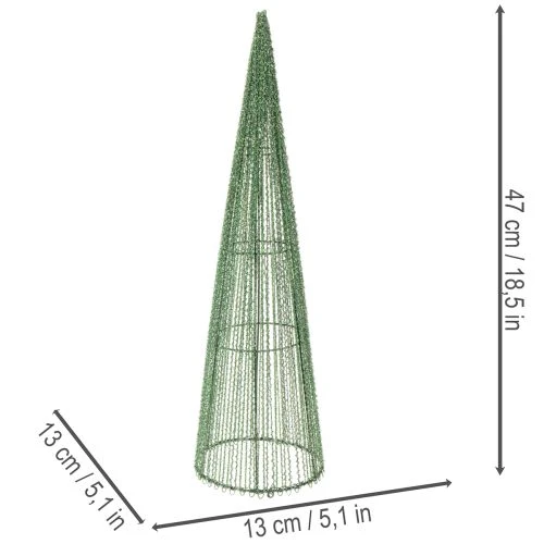 Cones de metal para arranjos florais, verdes, 62 cm, 2 unidades. | Floristik24.pt