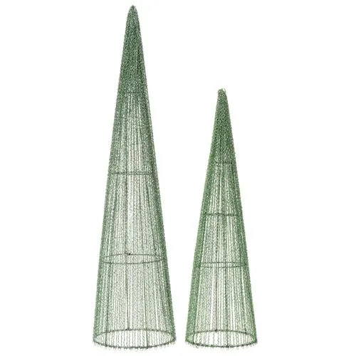 Cones de metal para arranjos florais, verdes, 62 cm, 2 unidades. | Floristik24.pt