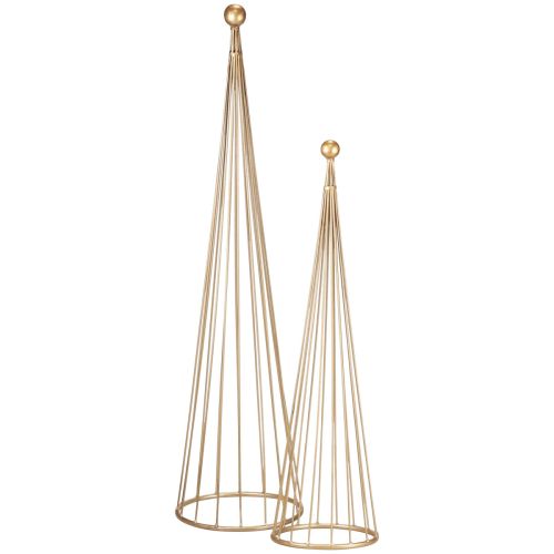 Decoração de metal para árvore de Natal cones dourados Alt.62/83cm conjunto de 2
