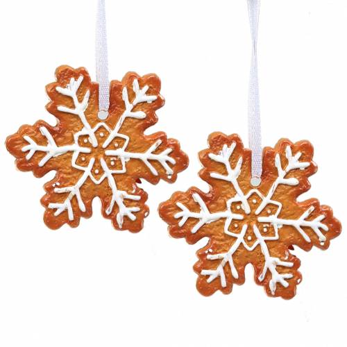 Floristik24 Decoração da árvore de Natal biscoito floco de neve 12 unidades