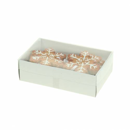Floristik24 Decoração da árvore de Natal biscoito floco de neve 12 unidades