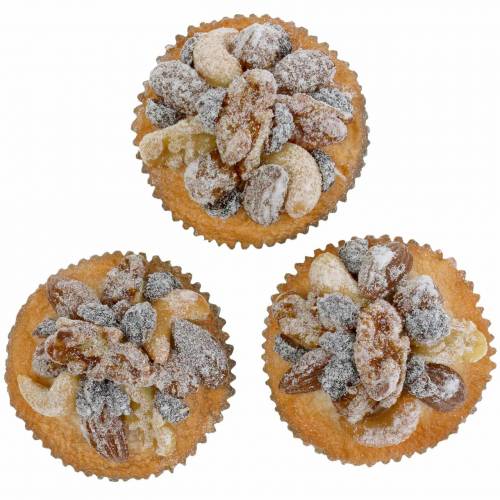 Floristik24 Muffins com nozes artificiais 7cm 3pcs