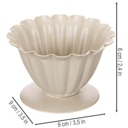 Tigela, cálice, cálice floral, decoração cor creme, 9 cm | Floristik24.pt