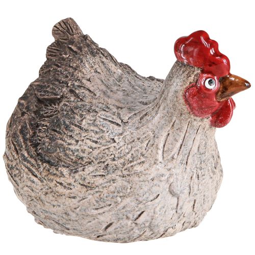 Floristik24 Figura engraçada de decoração de Páscoa de frango decorativo em cerâmica 16×12×12cm