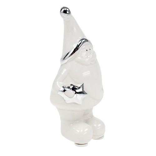 Floristik24 Figura de cerâmica Nicholas 11cm branco, prata 8pcs