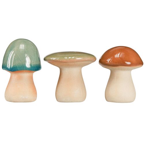 Itens Decoração de cogumelos em cerâmica marrom verde azul decoração de outono H6-7,5cm 3 unidades