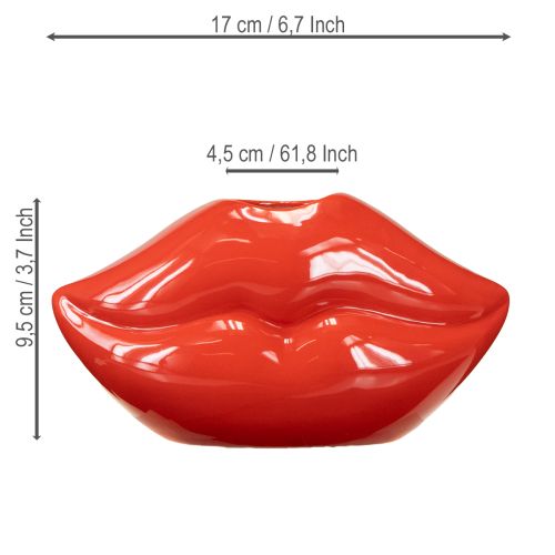 Itens Vaso de cerâmica vermelho beijo boca vaso decorativo 17×8,5×9cm