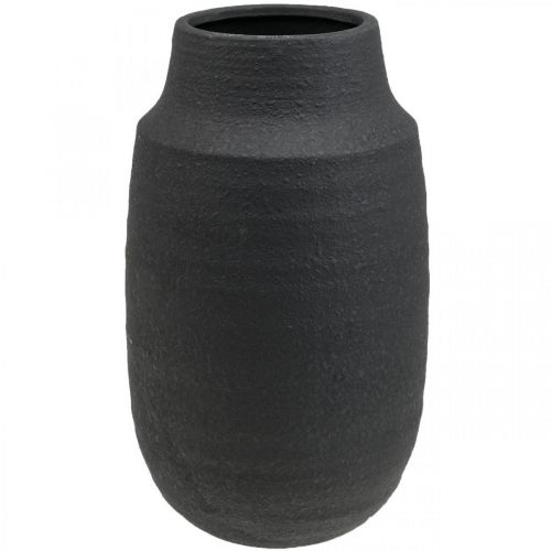 Floristik24 Vaso de Cerâmica Vaso de Flor Preto Vasos Decorativos Ø17cm A34cm