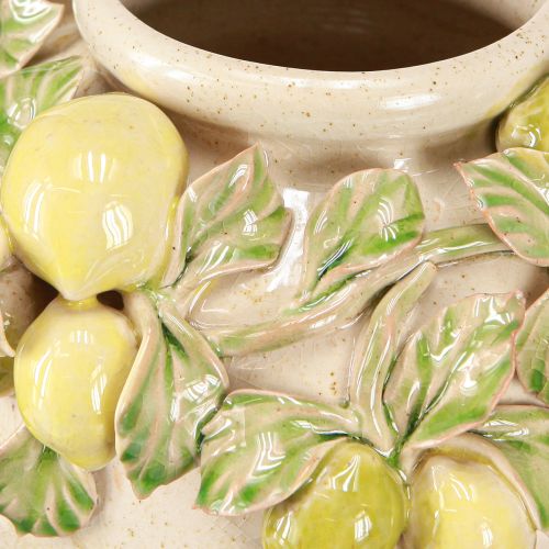 Itens Vaso de Cerâmica Decoração Limão Mediterrâneo Verde Amarelo H19cm