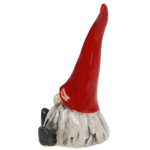 Floristik24 Figura gnomo de cerâmica 8,5 cm vermelho, branco 1p