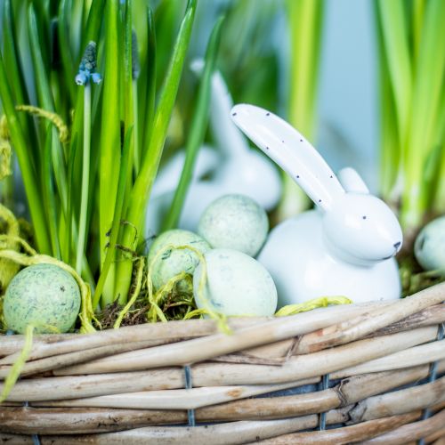 Floristik24 Coelho de cerâmica branco 8,5 cm 4 unidades