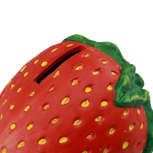 Itens Mealheiro de cerâmica com decoração de morango 17 × 13,5 × 13,5 cm