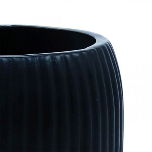 Itens Jarra de cerâmica com ranhuras Jarra de cerâmica preta Ø13cm A20cm