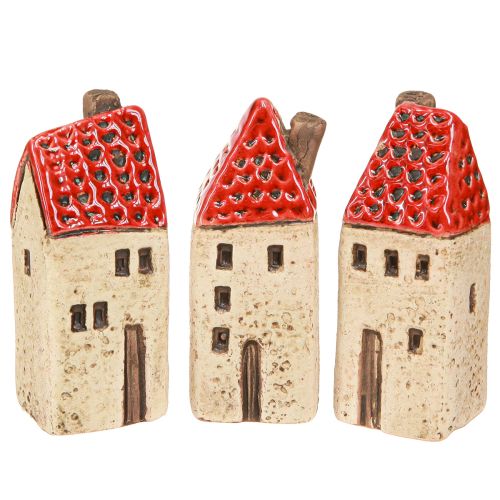 Floristik24 Casas de cerâmica, pequenas casas decorativas, decoração de outono, H8cm, 6 peças