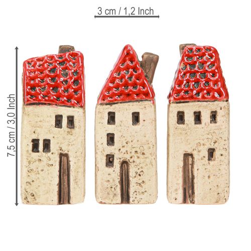 Itens Casas de cerâmica, pequenas casas decorativas, decoração de outono, H8cm, 6 peças