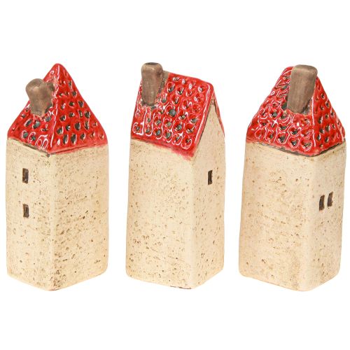 Itens Decoração de mesa de casa de cerâmica casas de cerâmica H11cm 3 peças