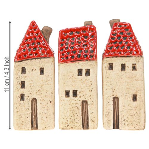 Itens Decoração de mesa de casa de cerâmica casas de cerâmica H11cm 3 peças